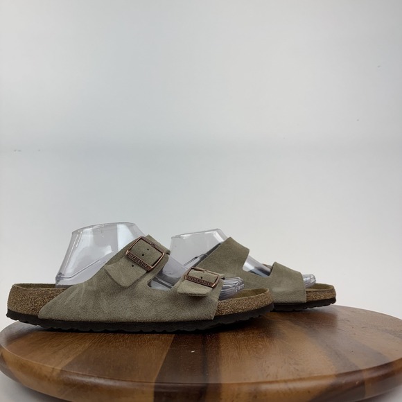 Birkenstock Other - Mens Birkenstock Arizona Soft Footbed Gray Suede Slides Sandals Size EU 44 GUC